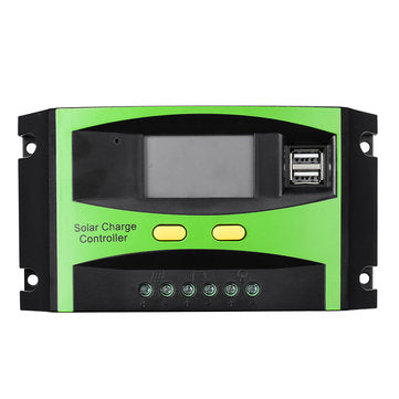 MOHOO 30A 12V/24V 5V 3A Dual USB Solar Charge Controller Solar Panel Regulator LCD Display