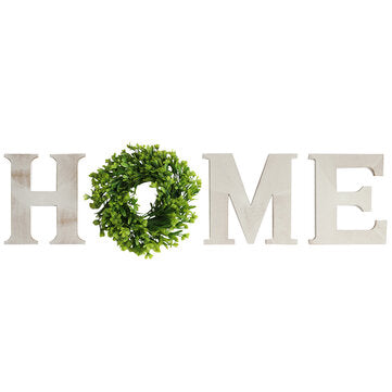 Wall-mounted Wooden Hanging Letter Artificial Eucalyptus Home DIY Wall Decor Sign ... (COLOR: WHITE)