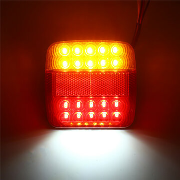 Pair 12V LED Square Tail Light Trailer Truck Boat Number Taillight Marine Lights
