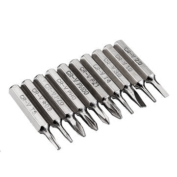 Drillpro 10pcs 4mm CR-V Screwdriver Bit Set Phillips Slotted Torx Batch Head Bit Mobile Phone Repair