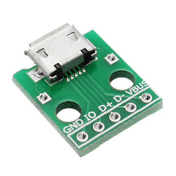 5pcs Micro USB To Dip Female Socket B Type Microphone 5P Patch To Dip 2.54mm Pin With Soldering Adap