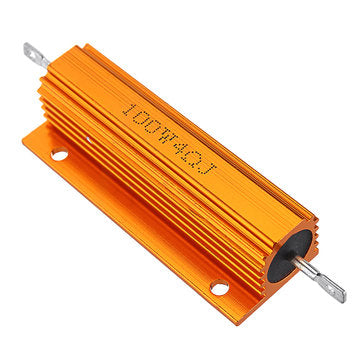 3pcs RX24 100W 4R 4RJ Metal Aluminum Case High Power Resistor Golden Metal Shell Case Heatsink Resis