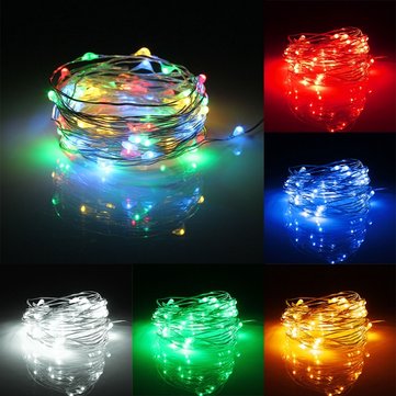 6M 60 LED Battery Operated Silver Wire Waterproof String Fairy Light + Remote Con... (COLOR.: GREEN)
