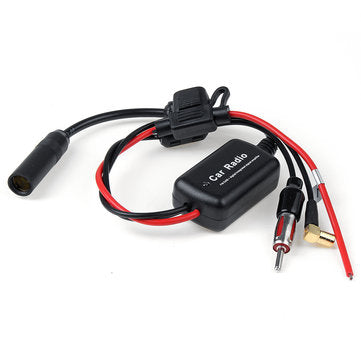 Universal DAB+ FM Car Antenna Aerial Splitter Cable Digital Radio Amplifier with SMA Connector