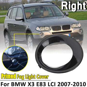 Left/ Right Primed Black Driving Fog Light Cover Trim For BMW X3 E83 LCI 2007-2010 (TYPE: )
