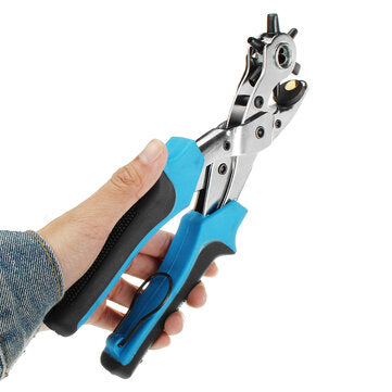 Multi-Size Leather Belt Revolving Puncher Eyelet Hole Hand Pliers Craft Tool