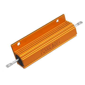 3pcs RX24 100W 300R 300RJ Metal Aluminum Case High Power Resistor Golden Metal Shell Case Heatsink R