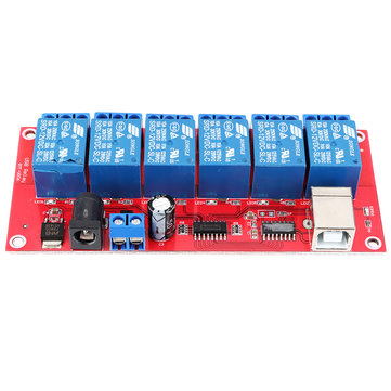 6 Channel 12V HID Driverless USB Relay USB Control Switch Computer Control Switch PC Intelligent Con