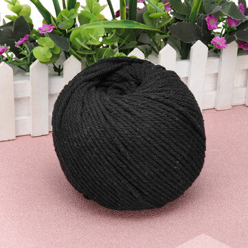 4 Colors 4mm 110m Natural Cotton Twisted Cord Rope Macrame Linen Jute DIY Braided... (COLOR.: BLACK)