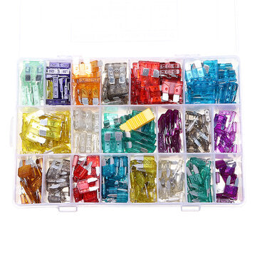 400PCS Car Insert Fuse 2A-40A 3A 5A 7.5A 10A 15A 20A 25A 30A 35A