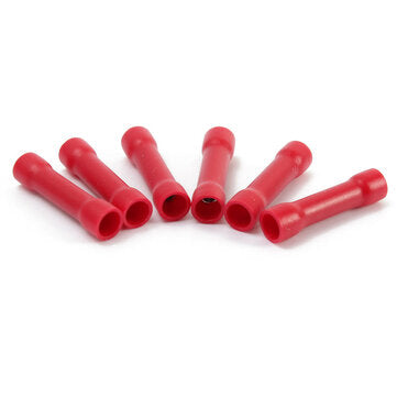50Pcs Insulated Butt Wire Connector Crimp Terminal 10-22AWG 0.5-6.0mm PVC Kit