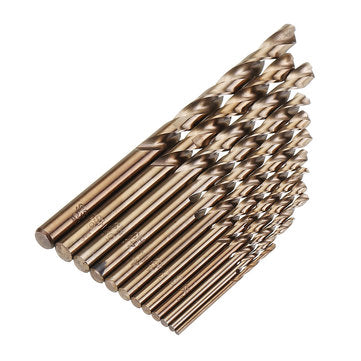 Drillpro 13pcs 1.5-6.5mm HSS-Co M35 Cobalt Twist Drill Bit Set for Metal Wood Drilling