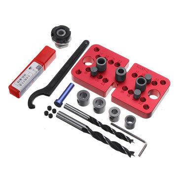 X200 Aluminium Alloy 3-in-1 Punch Locator Doweling Jig Woodworking Hole Opener Punch Locator Drill G