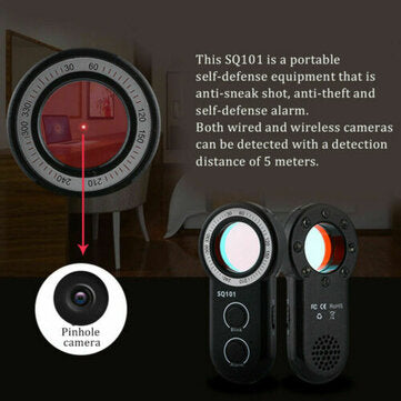 Portable Hiddens Camera Detector Bug Finder Antis spys camera Anti-theft Alarm