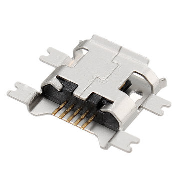 100pcs Micro USB Microphone Female Socket 5P Gold Plated 1.27mm Sink Board 5 Pin 4 Feet Patch For Sa