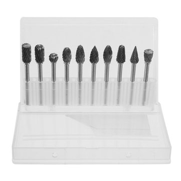 Wolike 10pcs 3mm Shank Tungsten Carbide Burr Rotary File Drill Bits Cutter