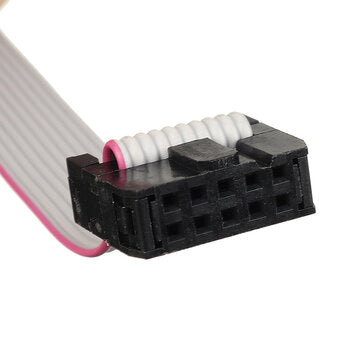 10Pcs 2.54mm FC-10P IDC Flat Gray Cable LED Screen Connected to JTAG Download Cable