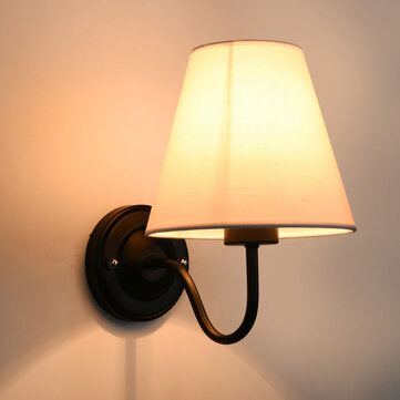 Vintage Wall Light American Style Bedroom Wrought Iron Retro Bedside Lamp with Power Switch Cord Wit