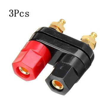 3Pcs Hexagonal Gold-plated Double-connecting String Double-row Banana Connector Banana Socket