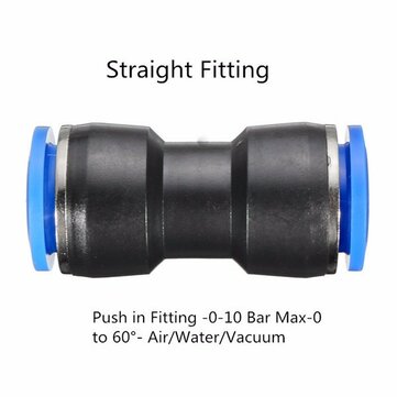 Pneumatic Push In Fittings For Air Water Hose Pipe Connectors Tu... (SIZE: 8MM | TYPE: STRAIGHTTYPE)