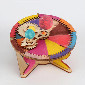 Wooden Solar System Space Instrument Assembled Model DIY Kids Assembling Toy Science Experiment Kit
