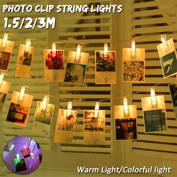 Romantic 5/10/20/30 LED 1.5/2/3M LED Photo Clip String Ligh... (LENGTH: 3M | LIGHT COLOR: WARMWHITE)