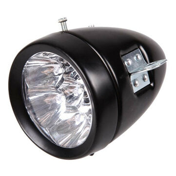 6 LED Hat Headlamp Bike Front Light Retro Electric Scooter Headlights Waterproof (COLOR.: BLACK)