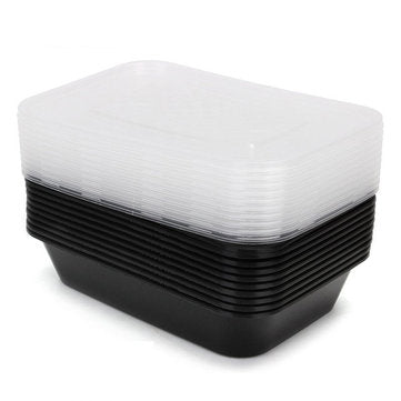 10pcs 16oz Meal Prep Containers Food Storage Reusable Microwavable Plastic Box Lunch Bags