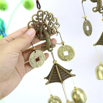 Wind Chimes Alloy Pendant Hanging Ornament Home Outdoor Garden Fortune Tree
