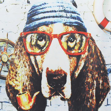 Modern Animal 3D Waterproof Polyester Shower Curtain Dog Octopus Pattern With 12 Plastic Hooks For B