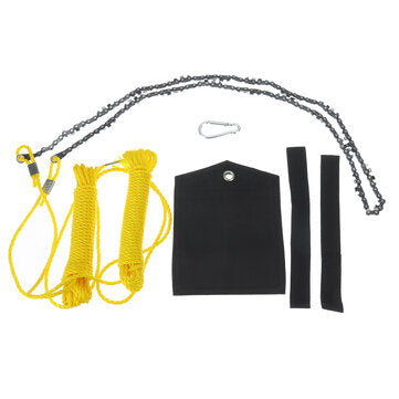 48" 64 Sections 40 Blades Outdoor High Reach Tree Hand Rope Chain Saw Blades on Both Side Portable T