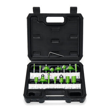 Drillpro 15pcs 1/4 Inch Shank Router Bits Set Carbide Woodworking Tools for Home Improvement and DIY