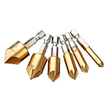 Drillpro 14pcs Woodworking Chamfer Countersink Drill Bits Wood Plug Cutter Set