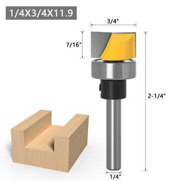 6mm 1/4 Inch Shank Router Bit with Bearing Square Grooving Profile... (SHANK DIAMETER: 1/4INCHSHANK)