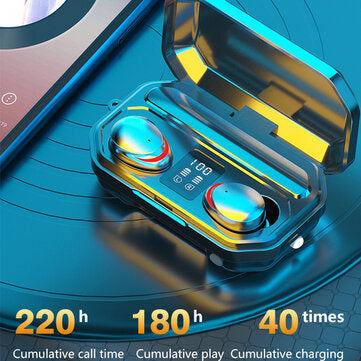 M15 TWS bluetooth 5.0 LED Power Display Earphone Waterproof Wireless Stereo Flashlight Headphones Bi