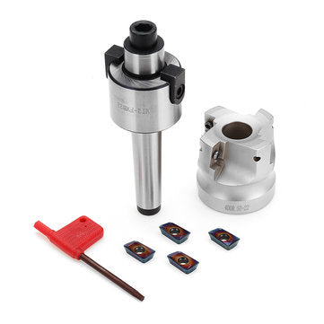 Drillpro MT2 M10 400R 50mm Face End Mill Cutter with 4pcs Blue Nano APMT1604 Carbide Inserts