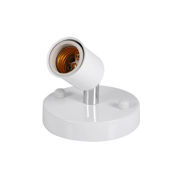 AC85-265V E27 Screw Base Socket Round Rotating Ceiling Light Holder Fixture Lamp ... (COLOR.: WHITE)