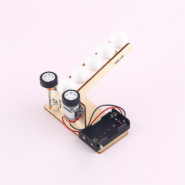 DIY 3D Wooden Puzzle Toys Handmade Assembly Electric Ball Pitching Machine Kits Scientific Early Lea