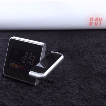 Digital LCD Time Projector Snooze Alarm Clock Temperature Weather Humidity LED