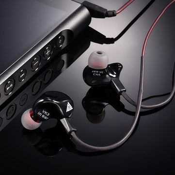 QKZ VK3 Metal Strong Bass Hifi In-ear Earphone Noise Cancelling Headset With Mic For Mobile Phone