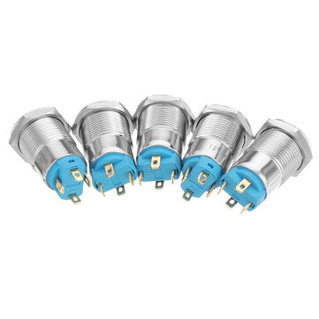10pcs 12mm Yellow LED Metal Push Button Latching Switch 4Pin Waterproof Push Button Switch