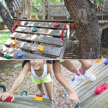 Yellow Climbing Rock Wall Textured Bolt Grab Holds Grip Stones Indoor Outdoor Kid Decorations