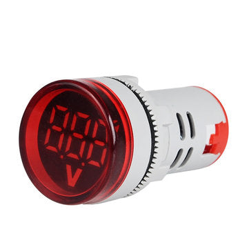 5pcs Red ST16VD 22mm Hole Size 6-100 VDC Digital Voltmeter Round Voltage Detector Tester Mini LED Vo