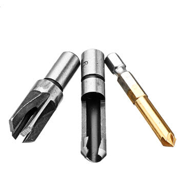 Drillpro 14pcs Woodworking Chamfer Countersink Drill Bits Wood Plug Cutter Set
