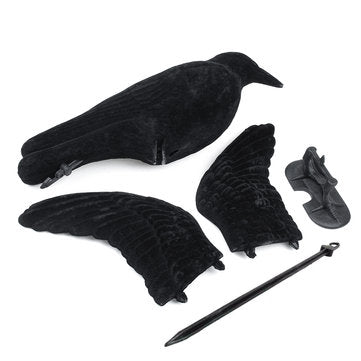 Crow Hunting Decoy Scare Bird Away Scarecrow Realistic Animal Scarer Decoration