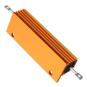 3pcs RX24 100W 50R 50RJ Metal Aluminum Case High Power Resistor Golden Metal Shell Case Heatsink Res