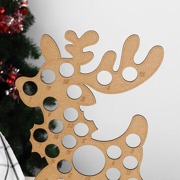 Wooden Christmas Advent Calendar Christmas Elk Decoration Fits 25 Circular Chocolates Candy Stand Ra