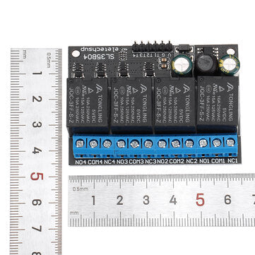 4 Channel 12V Bistable Self-locking Relay Module Button MCU Low-level Control Switch Board