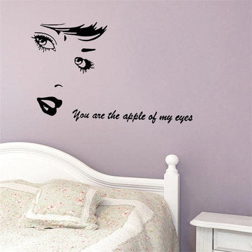 Honana Creative Black Beauty Home Decal Wall Sticker Removable 3D Wallpaper for Girl DIY Living Room