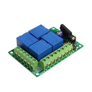 433MHz Universal Wireless Remote Switch DC12V 4CH RF Relay Receiver Module for Remote Garage/LED/Hom